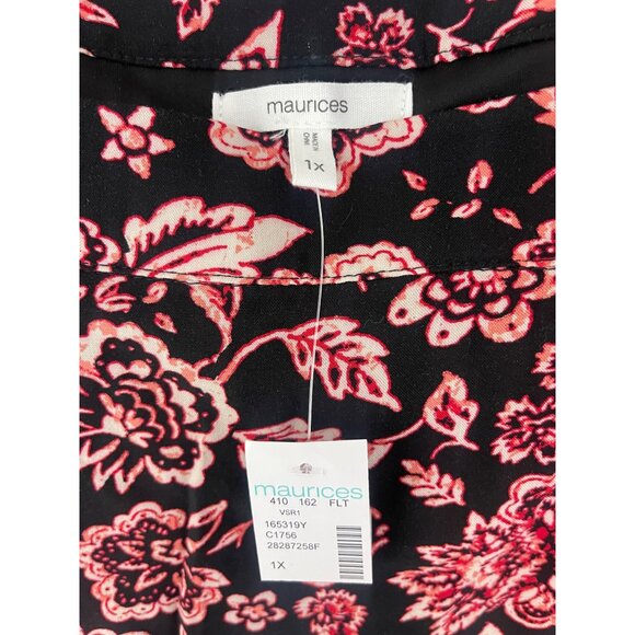 Size 1X 16 NEW FLORAL PRINT BABYDOLL DRESS W/TIE Spring Summer Wedding PLUS SIZE - Picture 5 of 5